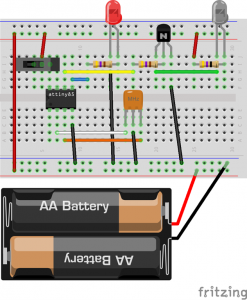 Diagram of the breadboard layout